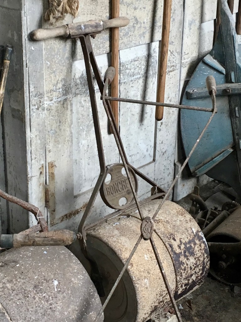 Photo of an antique garden roller At Calke Abbey